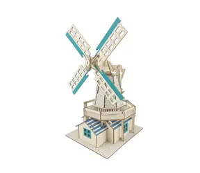 Woodcraft 3D-Holzpuzzle Holländische Windmühle - 127 Teile / ab 14 Jahren / Schwierigkeitsgrad: leicht 