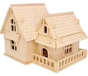 Woodcraft Holz 3D Puzzle Europäische Villa A / Schwierigkeit: leicht