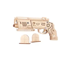 Woodcraft 3D-Holzpuzzle Falcon Gummibandpistole natur / 35 Teile / ab 14 Jahren / Schwierigkeitsgrad: leicht