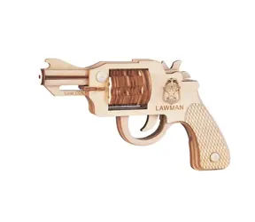 Woodcraft 3D-Holzpuzzle Gummibandpistole Revolver Colt / 31 Teile / ab 14 Jahren / Schwierigkeit: einfach 