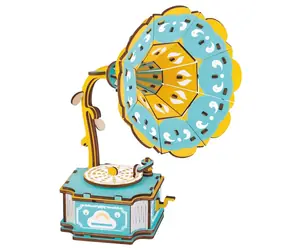 Woodcraft 3D-Holzpuzzle Grammophon / 74 Teile / ab 8 Jahren / Schwierigkeitsgrad: leicht 