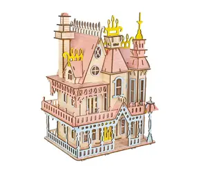Woodcraft 3D-Holzpuzzle Prächtige Villa / 205 Teile / ab 8 Jahren / Schwierigkeitsgrad: einfach