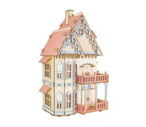 Woodcraft Holz-3D-Puzzle Gotische Villa / 218 Teile / ab 8 Jahren / Schwierigkeit: leicht 