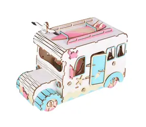 Woodcraft Holz-3D-Puzzle Camper Van / 169 Teile / ab 8 Jahren / Schwierigkeit: leicht 