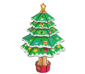 Woodcraft 3D-Holzpuzzle Weihnachtsbaum / 43 Teile / ab 8 Jahren / Schwierigkeitsgrad: einfach 