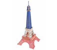Woodcraft 3D-Holzpuzzle Eiffelturm in den Farben Frankreichs / 96 Teile / ab 8 Jahren / Schwierigkeitsgrad: einfach 