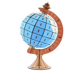 Woodcraft 3D-Holzpuzzle Globus / 128 Teile / ab 8 Jahren / Schwierigkeitsgrad: einfach 