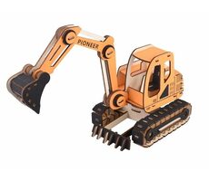 Woodcraft Holz-3D-Puzzle Bagger orange / 168 Teile / ab 8 Jahren / Schwierigkeit: leicht 