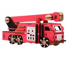 Woodcraft 3D-Holzpuzzle Feuerwehrauto / 66 Teile / ab 8 Jahren / Schwierigkeitsgrad: einfach 