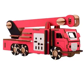 Woodcraft 3D-Holzpuzzle Feuerwehrauto / 66 Teile / ab 8 Jahren / Schwierigkeitsgrad: einfach 