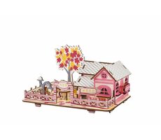Woodcraft 3D-Holzpuzzle Herbsthaus / 61 Teile / ab 8 Jahren / Schwierigkeitsgrad: leicht 