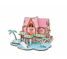 Woodcraft 3D-Holzpuzzle Sommerhaus / 74 Teile / ab 8 Jahren / Schwierigkeitsgrad: einfach 