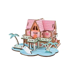 Woodcraft 3D-Holzpuzzle Sommerhaus / 74 Teile / ab 8 Jahren / Schwierigkeitsgrad: einfach 