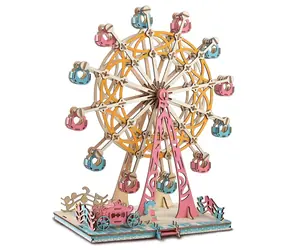 Woodcraft Holz-3D-Puzzle Riesenrad Pastell / 295 Teile / ab 8 Jahren / Schwierigkeitsgrad: einfach 