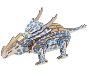 Woodcraft Holz-3D-Puzzle Achelousaurus / 54 Teile / ab 8 Jahren / Schwierigkeit: einfach 