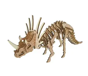 Woodcraft Triceratops 3D-Holzpuzzle / 36 Teile / ab 8 Jahren / Schwierigkeitsgrad: leicht 