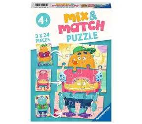 Ravensburger Mix & Match Puzzle Lustiges Monster / 3x24 Teile / ab 4 Jahren 