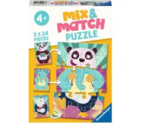 Ravensburger Mix & Match Puzzle Lustige Tiere / 3x24 Teile / ab 4 Jahren 