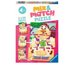 Ravensburger Mix & Match Puzzle Bauernhoftiere / 3x24 Teile / ab 4 Jahren 
