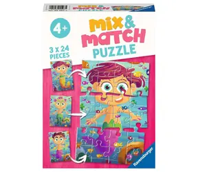 Ravensburger Mix & Match Puzzle Meerjungfrauen / 3x24 Teile / ab 4 Jahren 