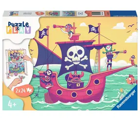 Ravensburger Puzzle & Play Piraten und Land in Sicht / 2x24 Teile / ab 4 Jahren 