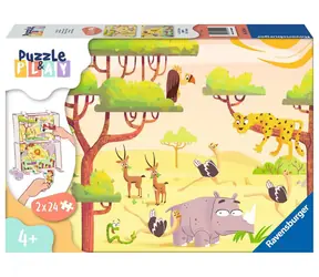 Ravensburger Puzzle & Play Safari-Abenteuer / 2x24 Teile / ab 4 Jahren 