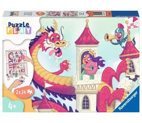 Ravensburger Puzzle & Play Drache im Schloss / 2x24 Teile / ab 4 Jahren 
