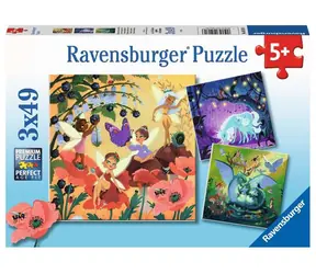 Ravensburger Fee, Drache und Einhorn / 3x49 Teile / ab 5 Jahren 