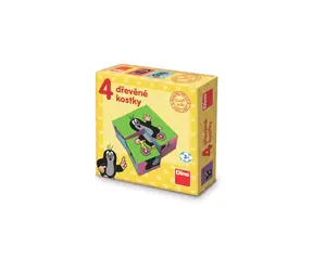 Dino Maulwurf / Würfel aus Holzwürfeln / 4 Stück / ab 3 Jahren