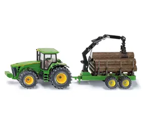 Siku Farmer - John Deere Traktor mit Forstanhänger / 1:50 / ab 3 Jahren 
