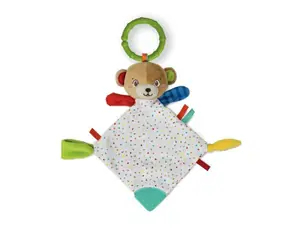 Clementoni Rassel - Plüschkuscheldecke mit Griff - Bär / ab 0 Monaten 