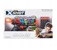 Zuru X-Shot Skins Flux Muster B / Kinderpistole / 8 Darts / ab 8 Jahren 