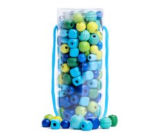 Woody Beads in der Tube - türkis / ab 3 Jahren