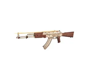 Robotime 3D mechanisches Holzpuzzle AK-47 Sturmgewehr / ab 14 Jahren / 315 Teile / Schwierigkeit: mittel