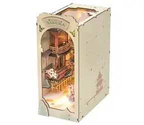 Robotime 3D-Holzpuzzle „Falling Sakura“ Buchstütze / ab 14 Jahren / 240 Teile / Schwierigkeit: mittel