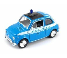 Welly Fiat Nuova 500 Polizia blau / 1:24 / ab 8 Jahren