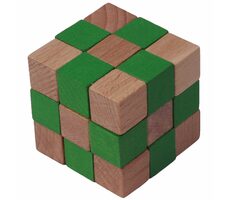 Tschechisch Holzspielzeug Holzpuzzlewürfel grün groß / ab 3 Jahren
