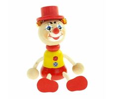Tschechisch Holzspielzeug Strichmännchen-Clown mit Hut / ab 3 Jahren