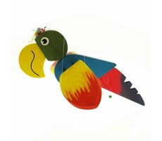 Tschechisch Holzspielzeug Großer Papagei / ab 3 Jahren