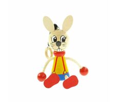 Tschechisch Holzspielzeug Hase auf einer Feder / ab 3 Jahren