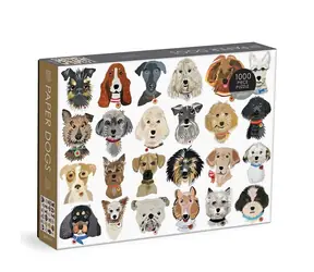 Galison Puzzle Papierhunde / 1000 Teile / ab 8 Jahren