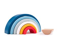Bigjigs Baby Wooden Folding Rainbow Blue / ab 18 Monaten