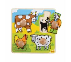 Bigjigs Toys Einsteck-Lernpuzzle Bauernhof / ab 12 Monaten