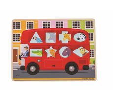 Bigjigs Toys Einsteck-Puzzle-Bus mit Tieren / ab 12 Monaten
