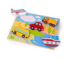 Bigjigs Toys Einsteckpuzzle Transportmittel (BJ025) / ab 12 Monaten