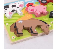 Bigjigs Toys Einlegepuzzle Bauernhof / ab 12 Monaten