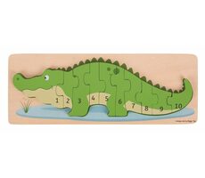 Bigjigs Toys Steckpuzzle Krokodil mit Zahlen / ab 3 Jahren