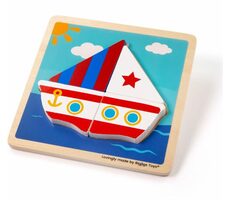 Bigjigs Toys Einlegepuzzle Segelboot / ab 1 Jahr