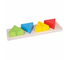 Bigjigs Toys Einlegepuzzle Brüche Dreiecke / ab 18 Monaten