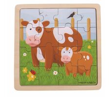Bigjigs Toys Puzzle - Kuh mit Kalb / ab 2 Jahren